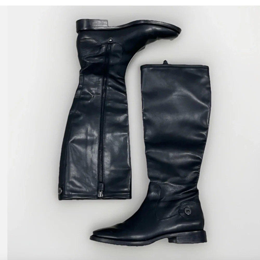 Cole Haan Black Knee High Riding Boots Womens Size 5 B Style D15559 - Picture 2 of 12